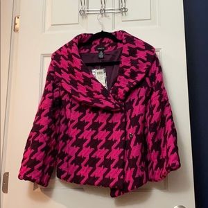Pink and Purple Houndstooth Cropped Jacket
